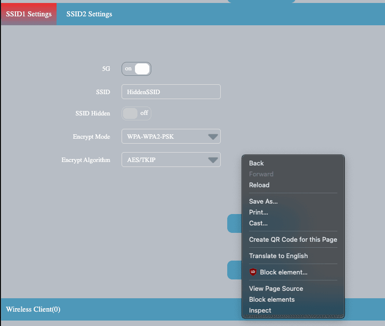 Right-clicking and selecting Inspect to open developer tools