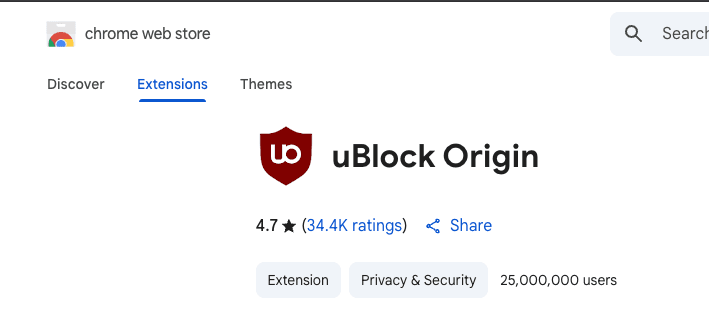 uBlock Origin extension logo